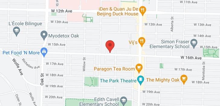 map of 208 633 W 16TH AVENUE